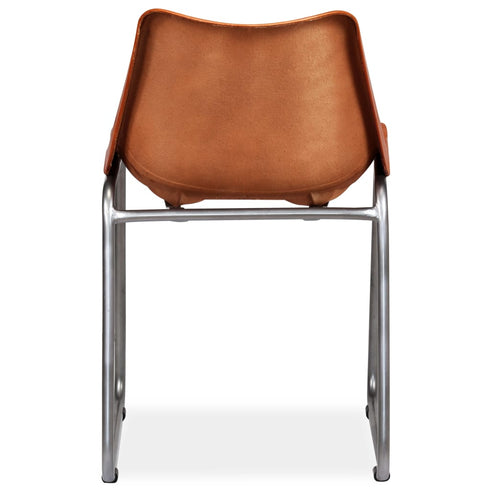 Swen Studio -  Dining Chairs 6 pcs Brown Real Leather